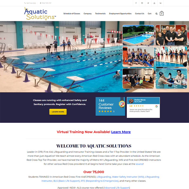 Aquatic Solutions website design by Web Visually