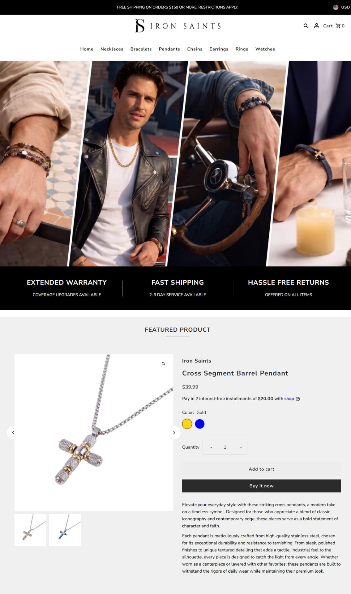 Iron Saints website design by Web Visually