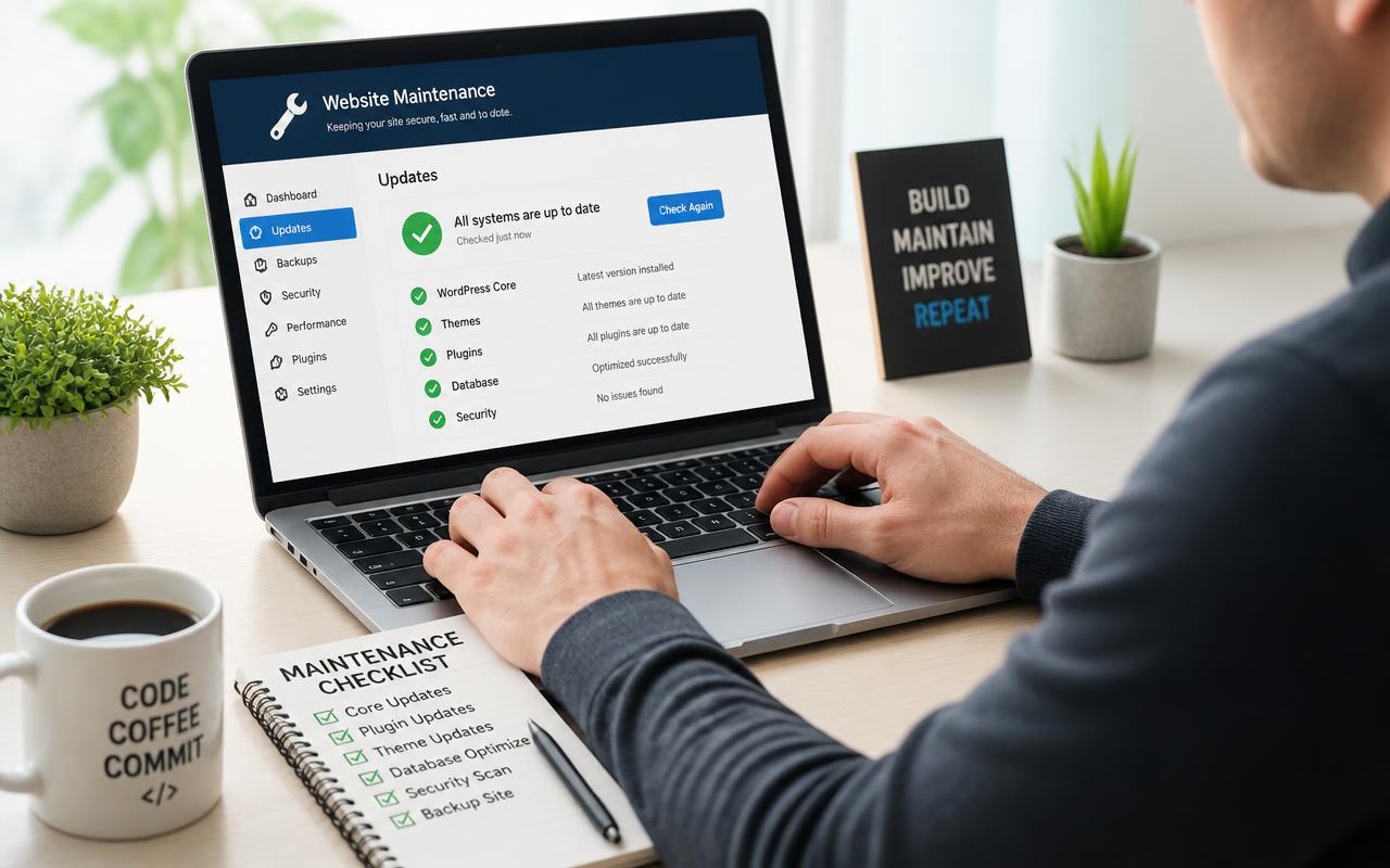 I will maintain, update, and secure your website monthly