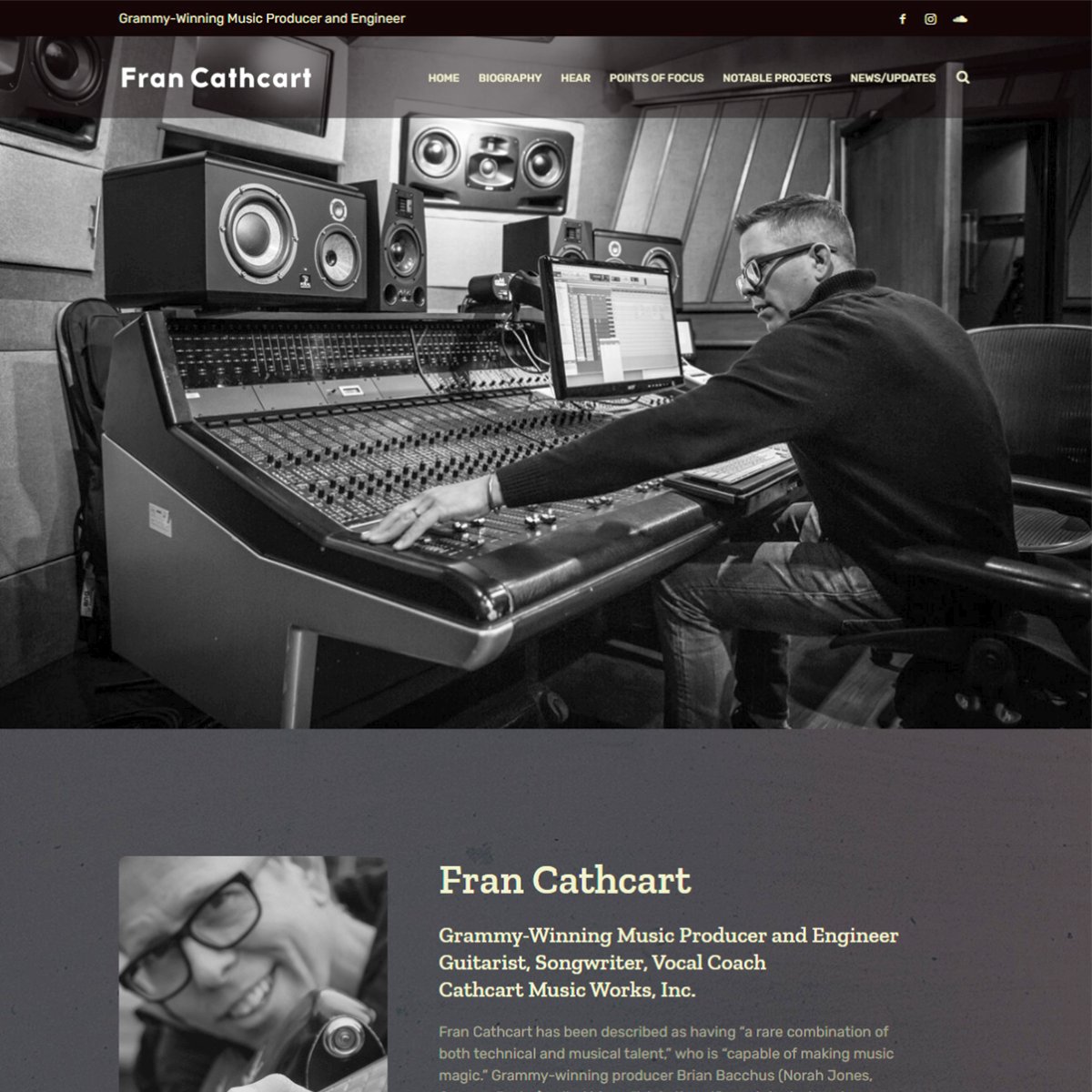 Fran Cathcart website design by Web Visually